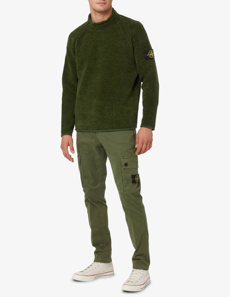 rinascente Stone Island Cinille cotton roundneck sweater - Olive