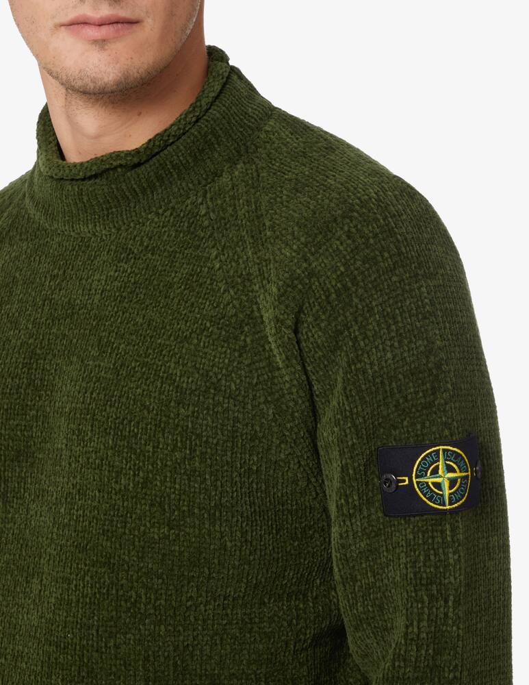 rinascente Stone Island Cinille cotton roundneck sweater - Olive