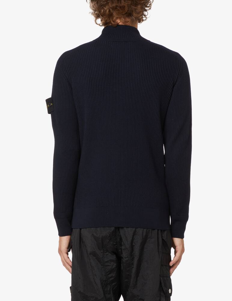 rinascente Stone Island Fzip ribbed sweater - Blue