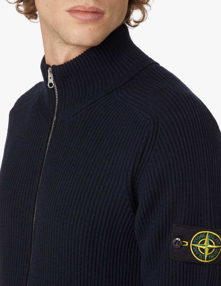 rinascente Stone Island Fzip ribbed sweater - Blue