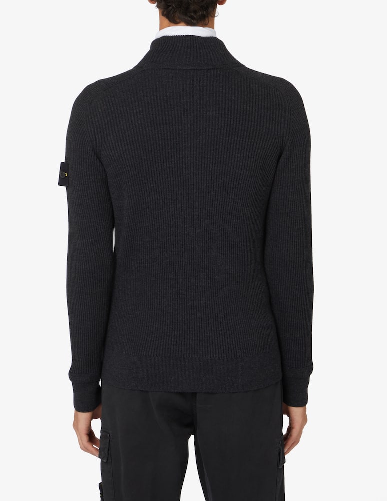 rinascente Stone Island Ribbed fzip sweater - Grey