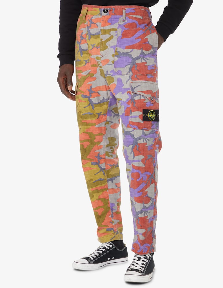 rinascente Stone Island Pantalone cargo camo - Nero