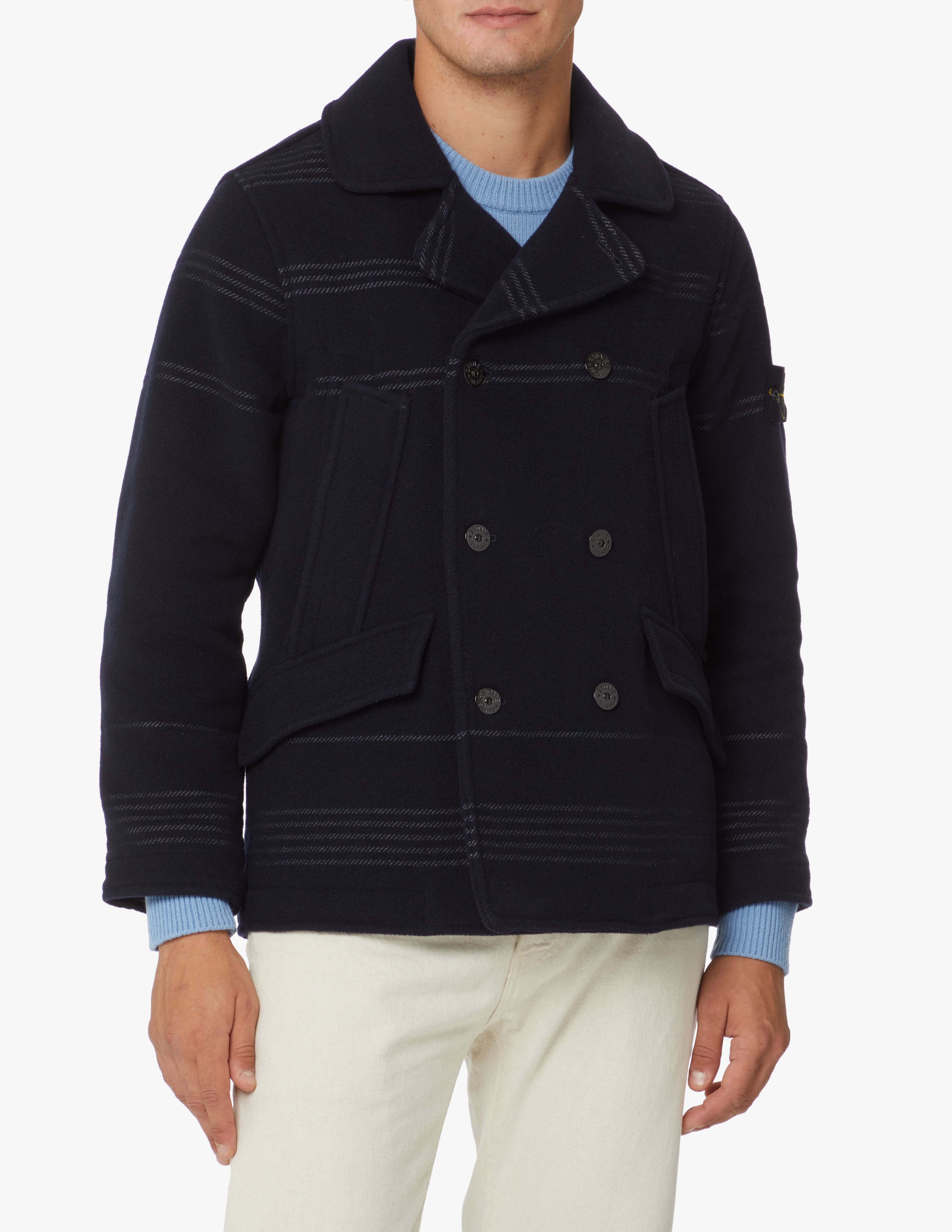 Acquista Stone Island Cappotto in panno reflect Blu su Rinascente