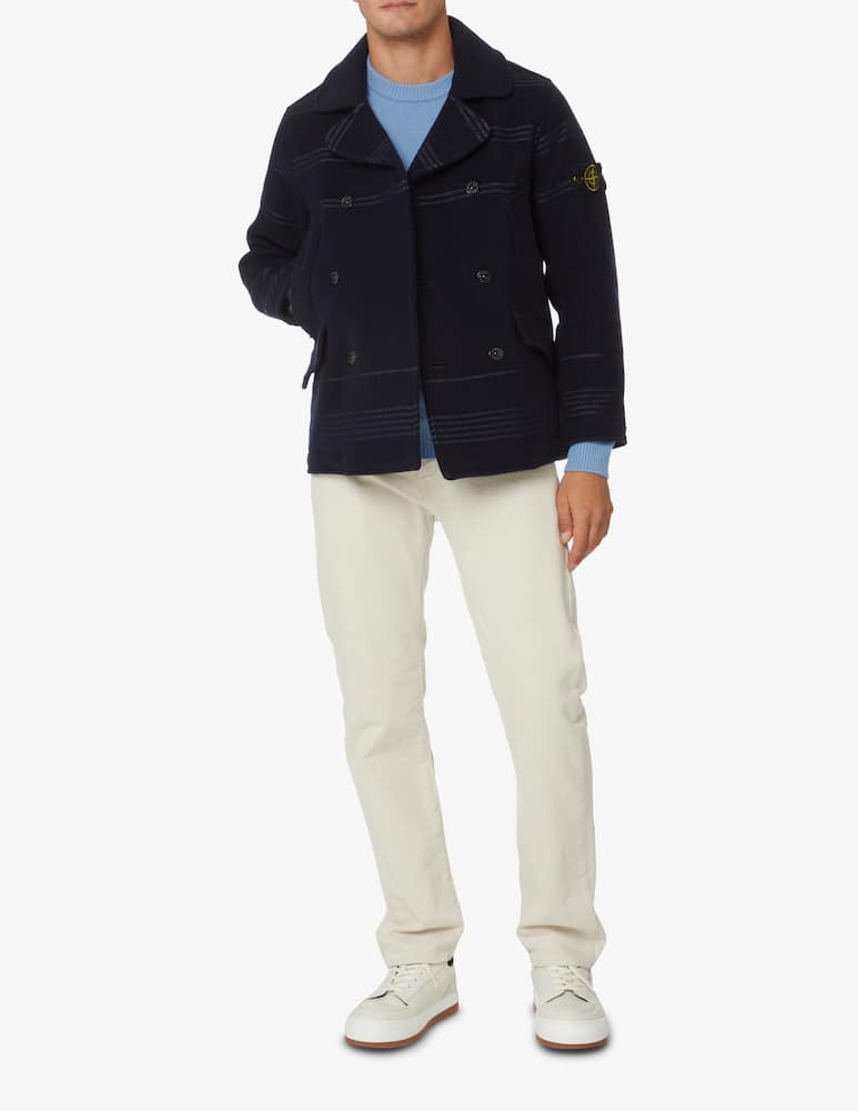 rinascente Stone Island Cappotto in panno reflect - Blu