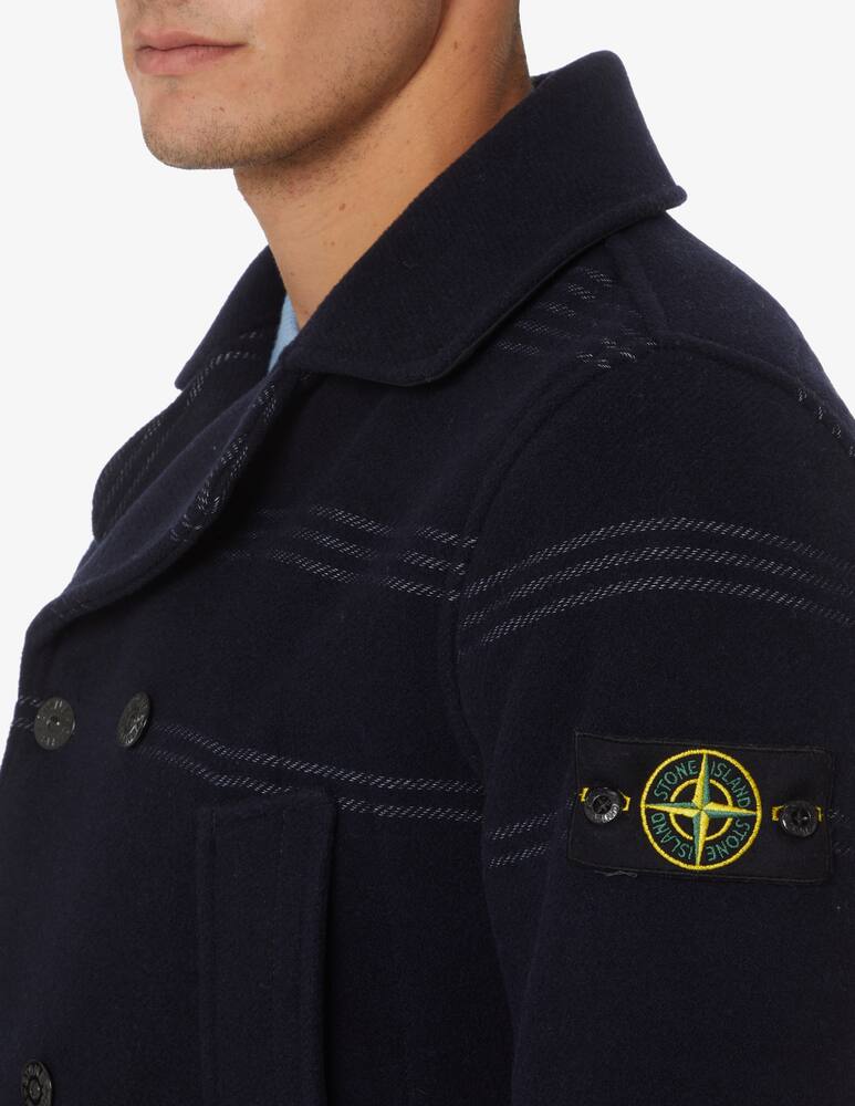 rinascente Stone Island Cappotto in panno reflect - Blu