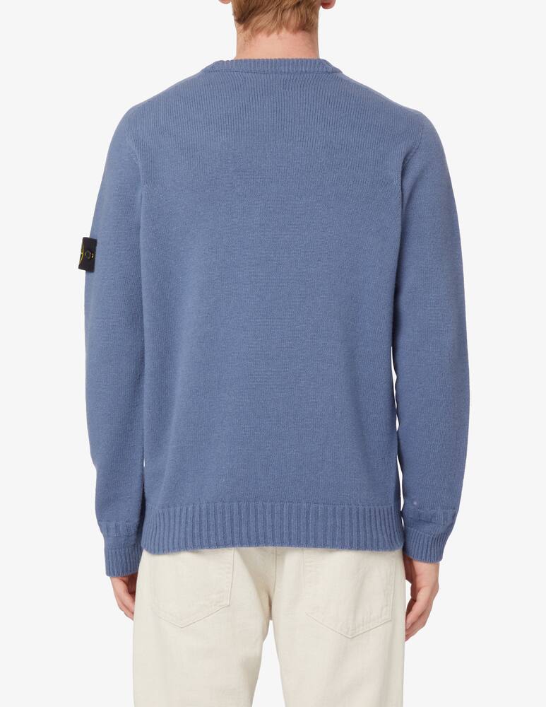 Stone Island Maglia girocollo in lana fondo dritto - Blu - immagine 3 Stone Island Maglia girocollo in lana fondo dritto - Blu - immagine 3