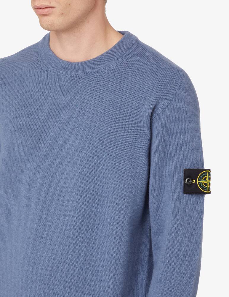 Stone Island Maglia girocollo in lana fondo dritto - Blu - immagine 4 Stone Island Maglia girocollo in lana fondo dritto - Blu - immagine 4