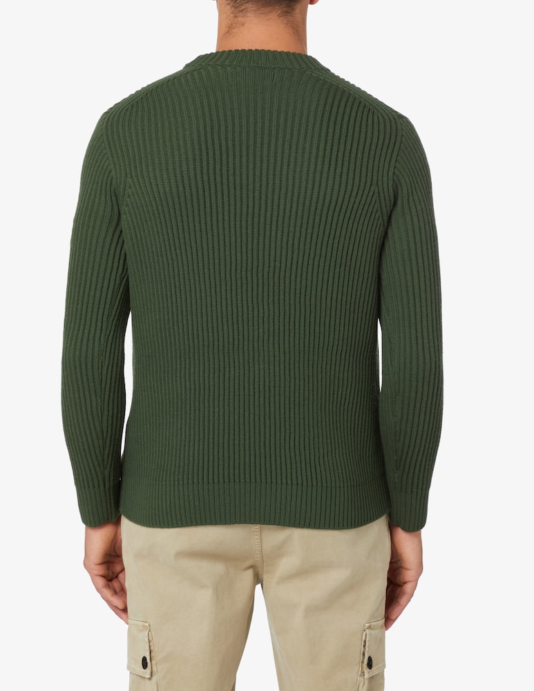 rinascente Stone Island Maglia girocollo grande costa inglese - Verde