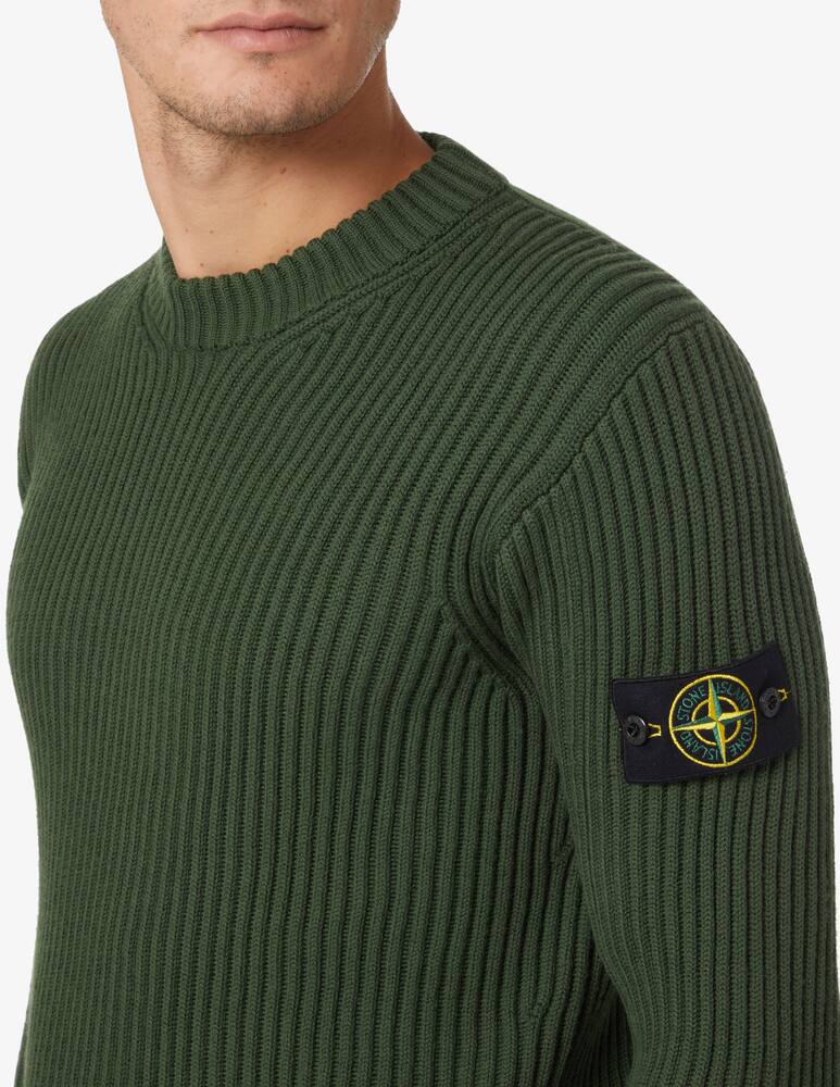 rinascente Stone Island Maglia girocollo grande costa inglese - Verde
