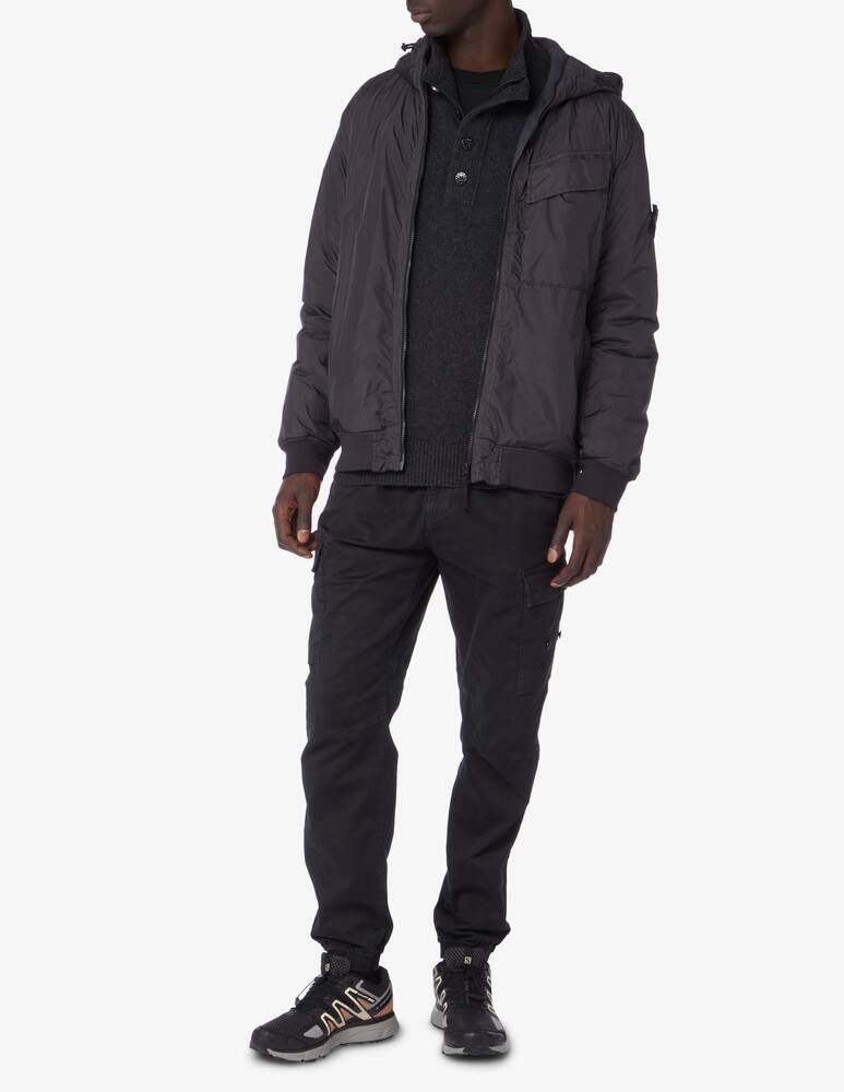 rinascente Stone Island Crinkle hooded bomber jacket - Black