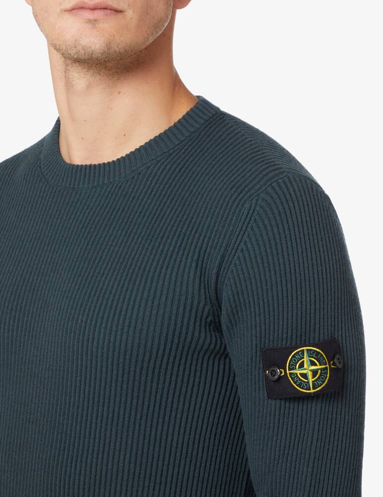 rinascente Stone Island Maglia girocollo a costa inglese - Verde
