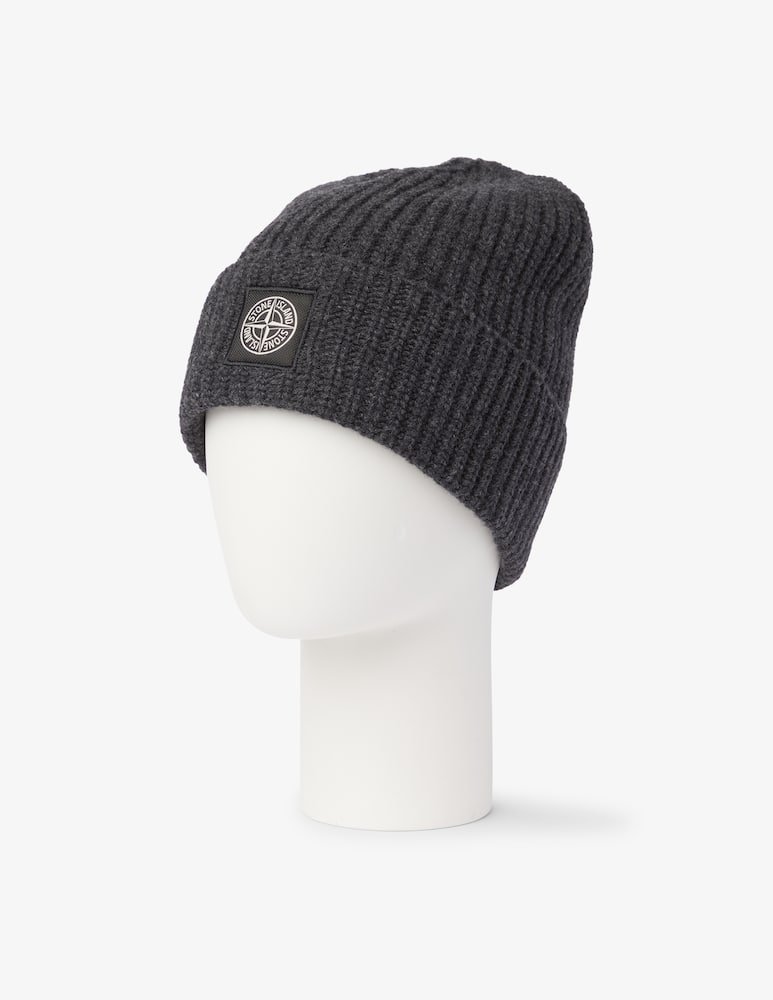 rinascente Stone Island Beanie hat in ribbed wool - Grey