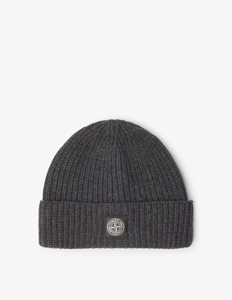 rinascente Stone Island Beanie hat in ribbed wool - Grey