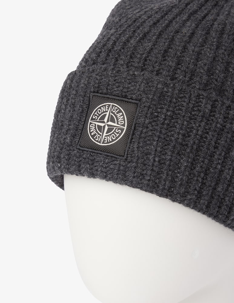 rinascente Stone Island Beanie hat in ribbed wool - Grey