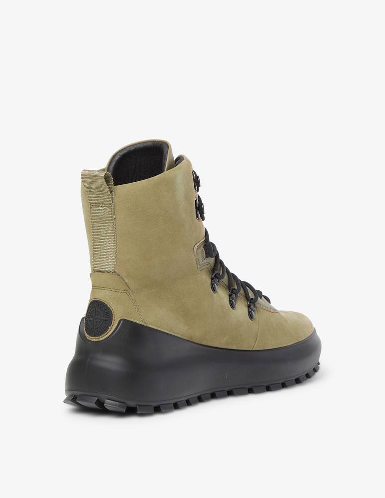 rinascente Stone Island Stivale stringato in suede - Verde