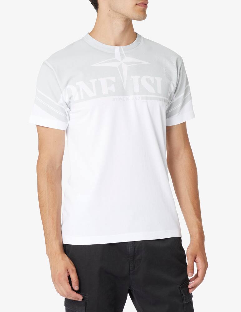 Stone Island Maglietta manica corta con logo al collo - Bianco - immagine 1 Stone Island Maglietta manica corta con logo al collo - Bianco - immagine 1