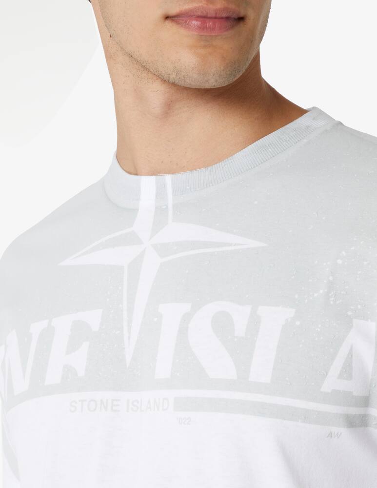Stone Island Maglietta manica corta con logo al collo - Bianco - immagine 4 Stone Island Maglietta manica corta con logo al collo - Bianco - immagine 4