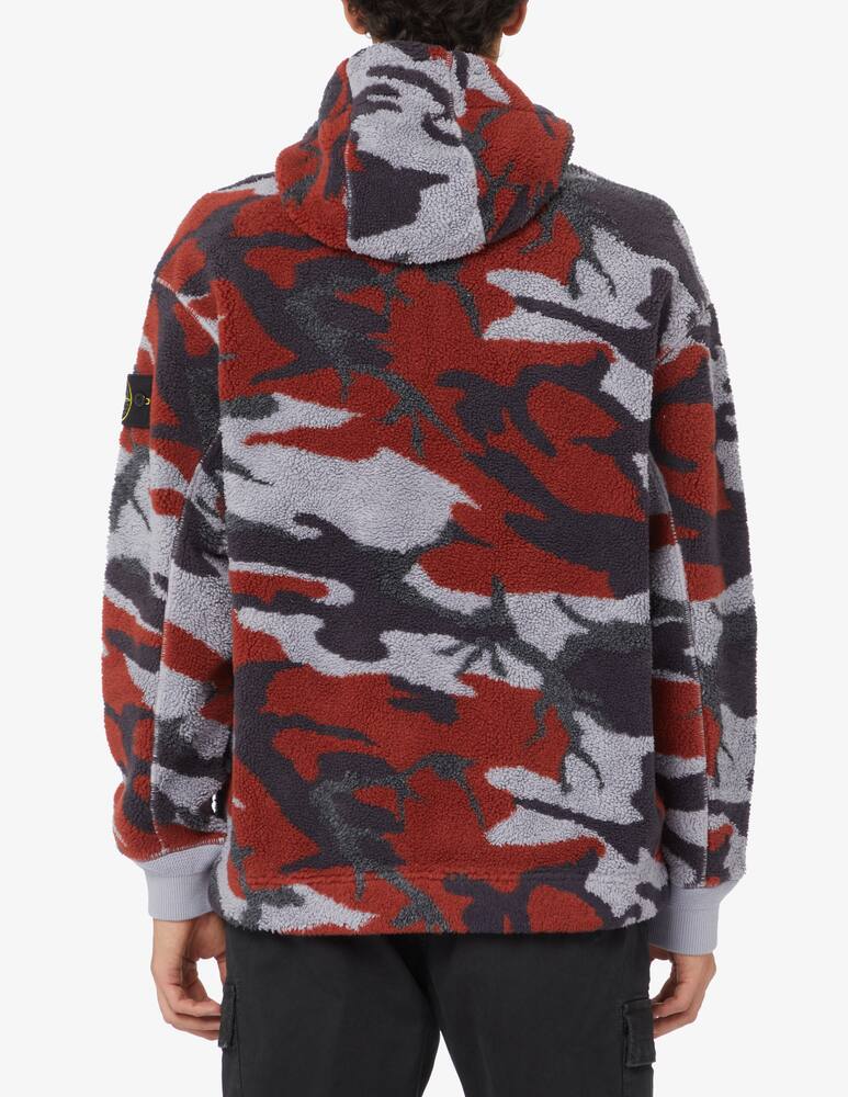 rinascente Stone Island Teddy fzip hooded camo sweater - Multi