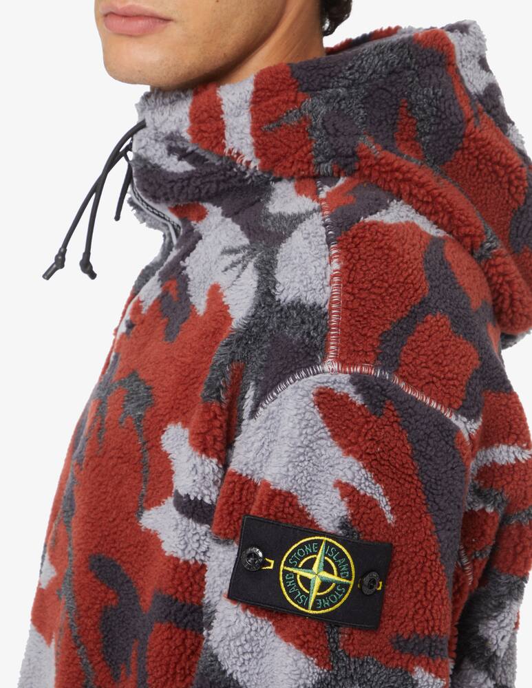 rinascente Stone Island Teddy fzip hooded camo sweater - Multi