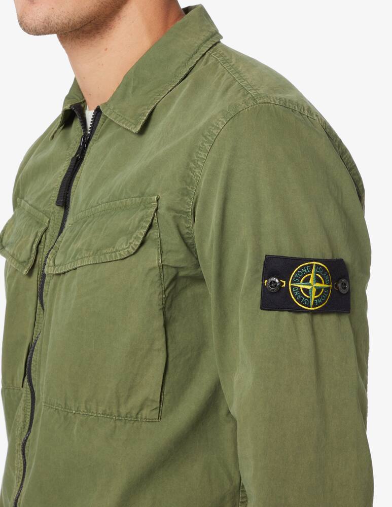 rinascente Stone Island Overshirt in brushed cotton  - Green