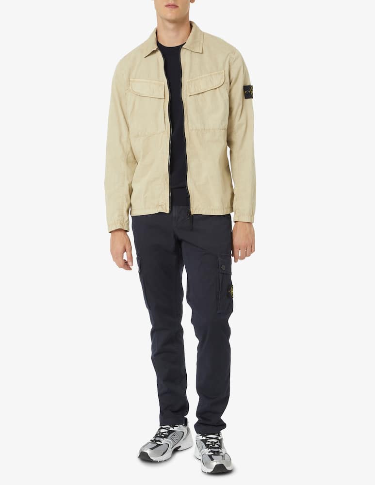 rinascente Stone Island Camicia overshirt in cotone smerigliato - Beige