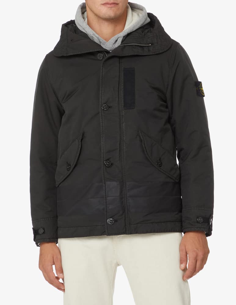rinascente Stone Island Parka david bande logo - Nero