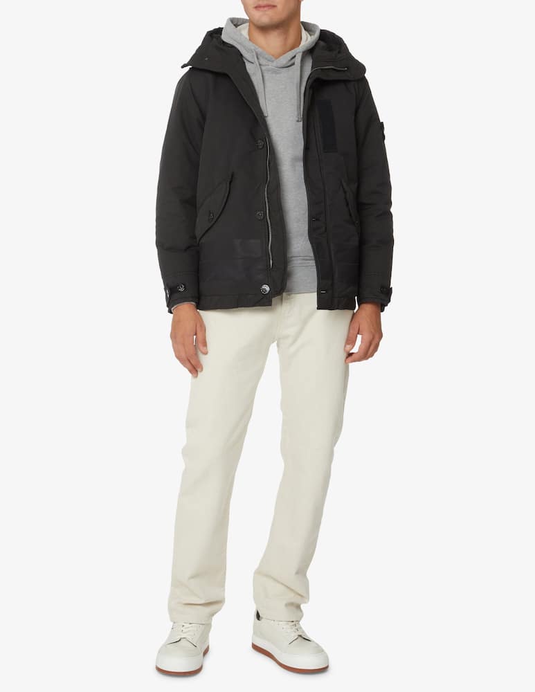 rinascente Stone Island Parka david bande logo - Nero