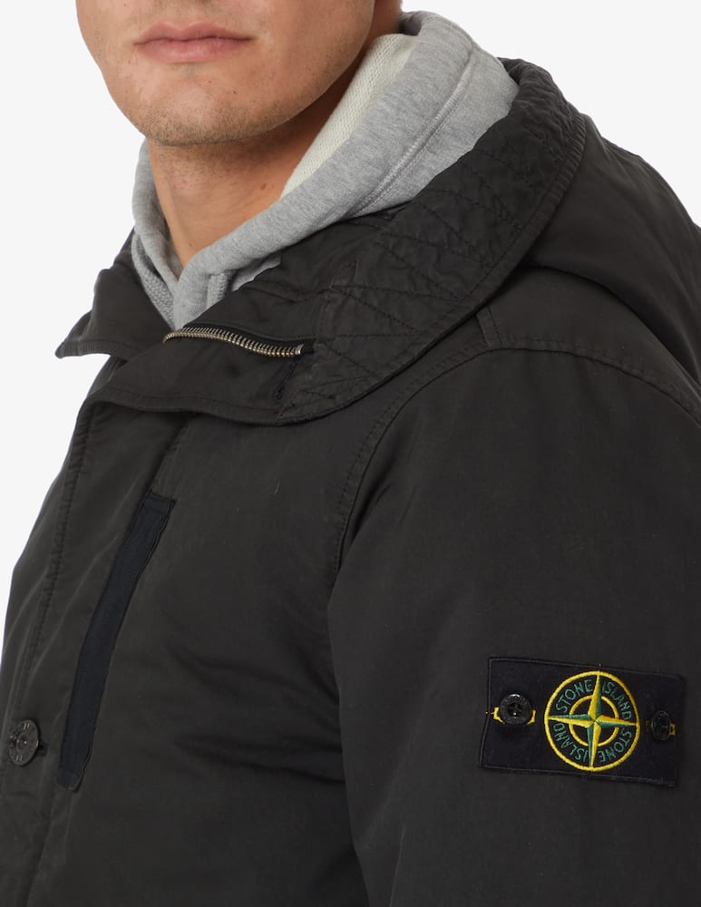 rinascente Stone Island Parka david bande logo - Nero