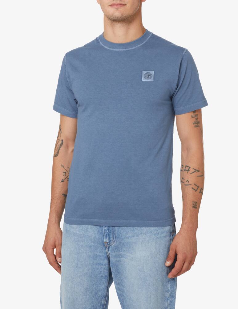 Stone Island Maglietta manica corta con logo piccolo - Blu - immagine 1 Stone Island Maglietta manica corta con logo piccolo - Blu - immagine 1