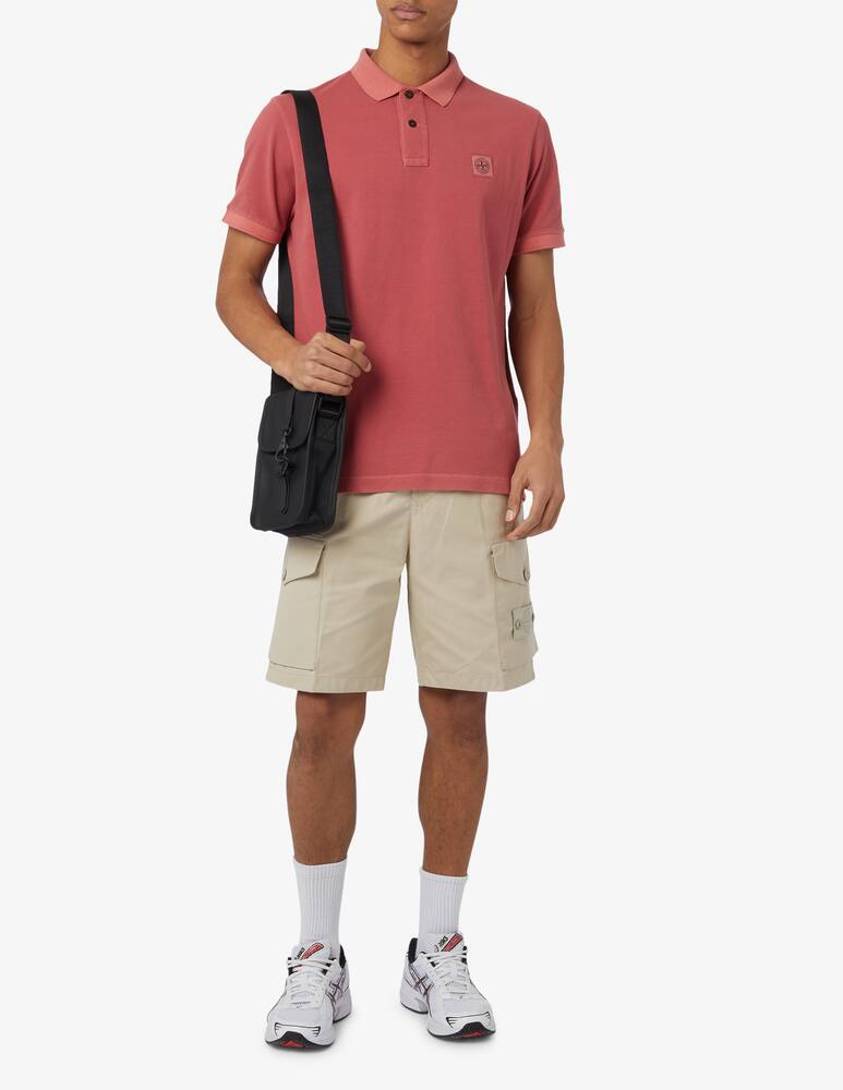 rinascente Stone Island Patch washed polo Red 