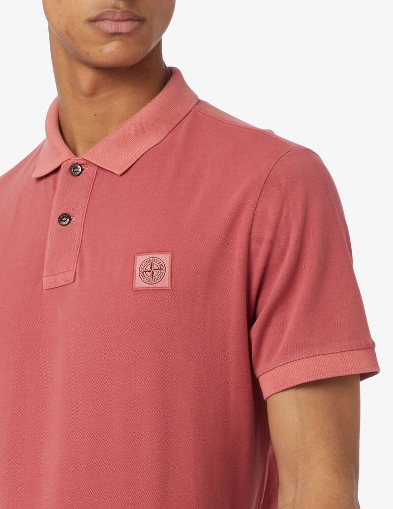 rinascente Stone Island Patch washed polo Red 