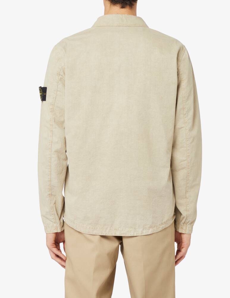 rinascente Stone Island Overshirt tela effetto old tasca