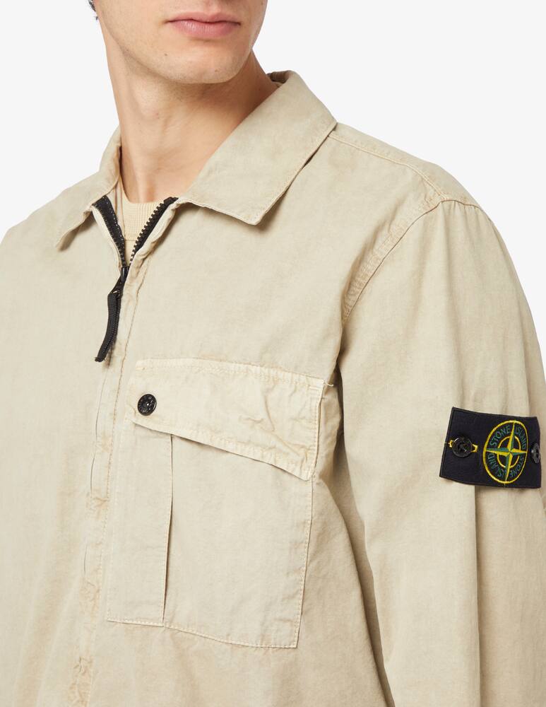 rinascente Stone Island Overshirt tela effetto old tasca