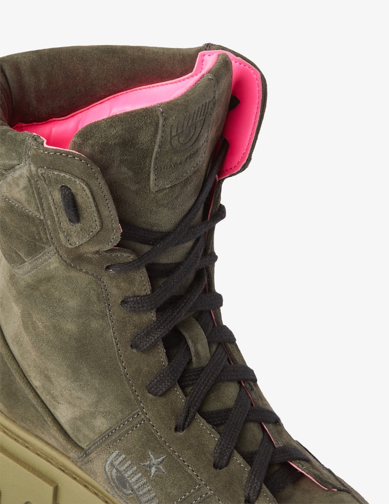 rinascente Chiara Ferragni Suede combat boots - Olive