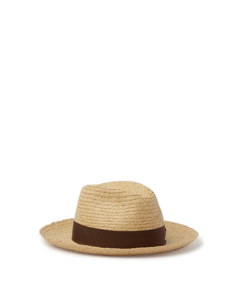rinascente Borsalino Wide rafia braid cap - brown