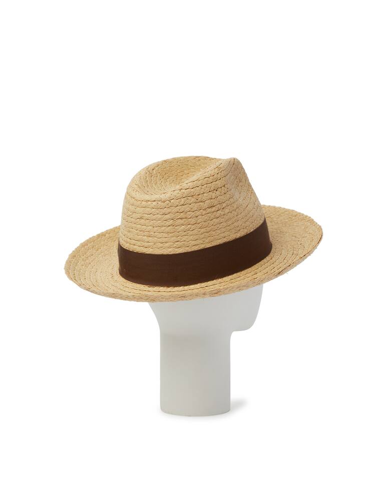 rinascente Borsalino Wide rafia braid cap - brown