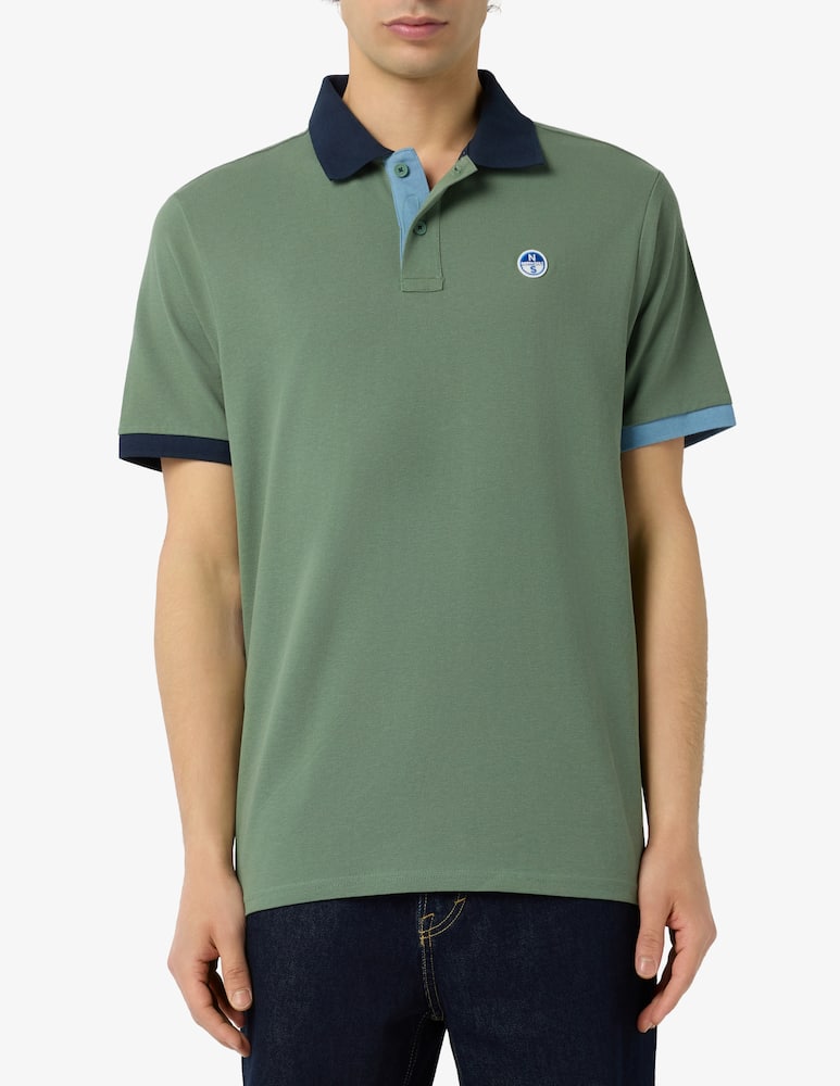 North Sails Piqué polo shirt with contrast collar - picture 1 North Sails Piqué polo shirt with contrast collar - picture 1