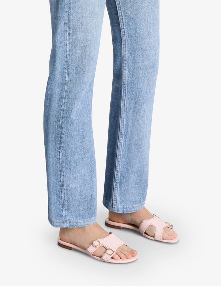 rinascente Santoni Pink leather Didi slide sandal