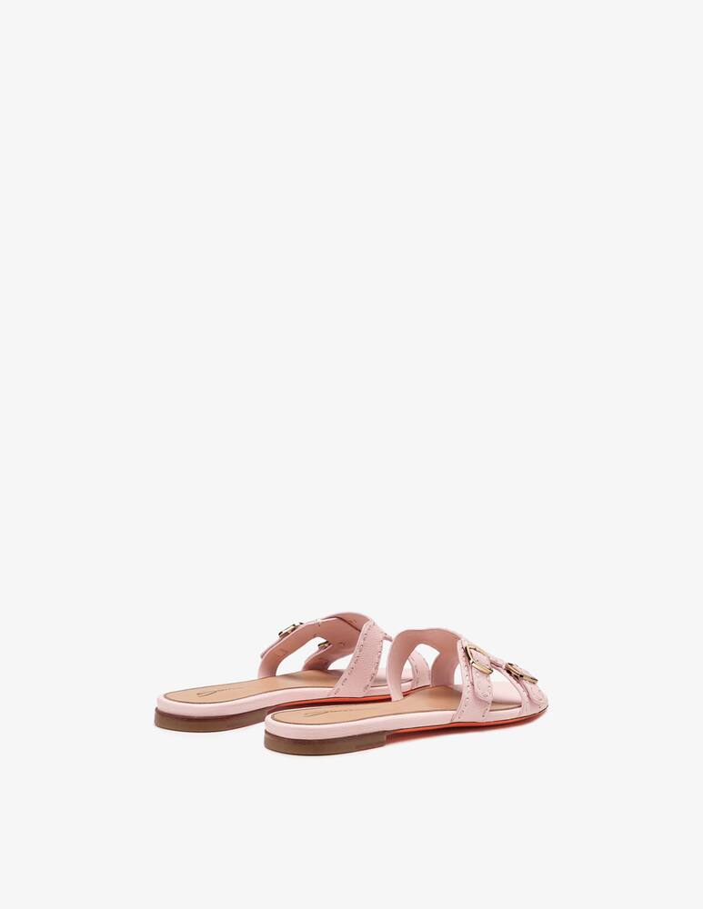 rinascente Santoni Pink leather Didi slide sandal