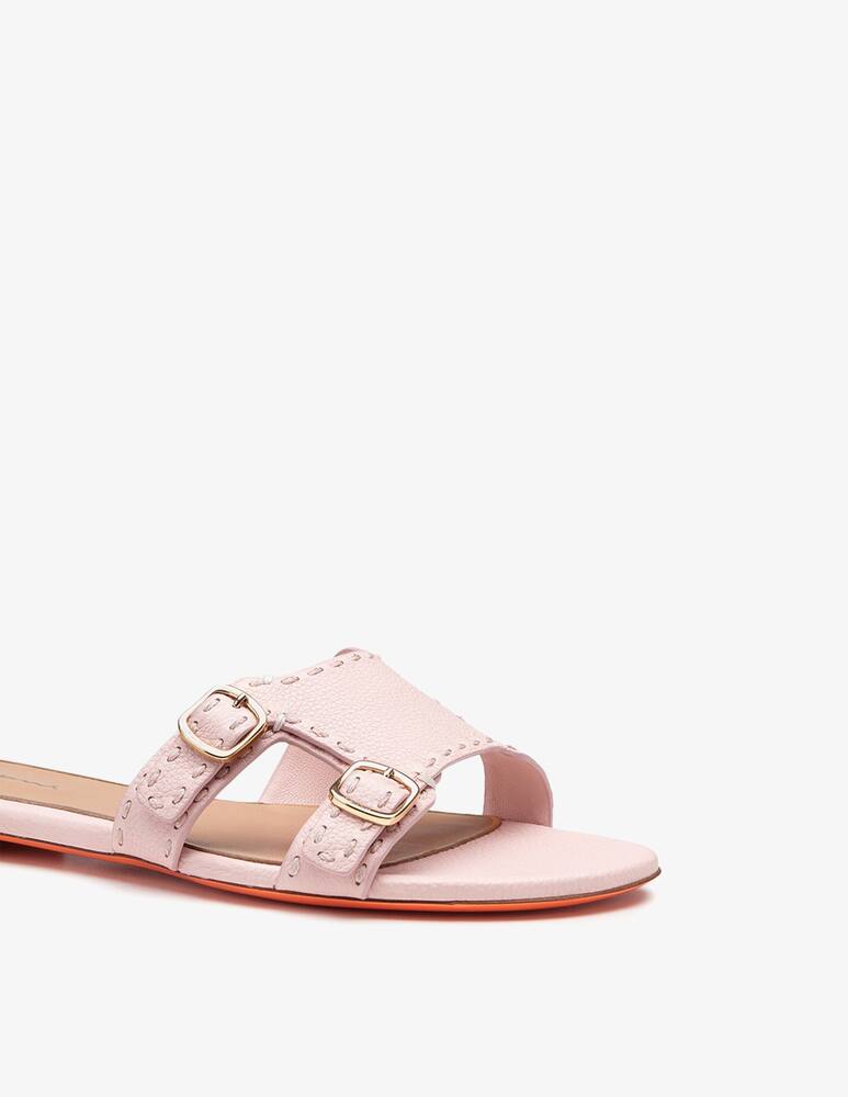 rinascente Santoni Pink leather Didi slide sandal