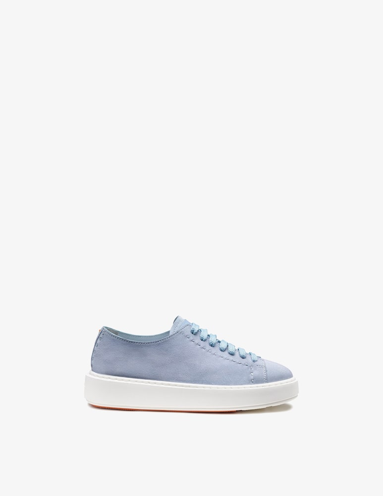 rinascente Santoni Sneaker in suede azzurro chiaro