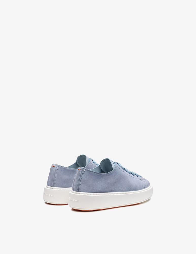 rinascente Santoni Sneaker in suede azzurro chiaro