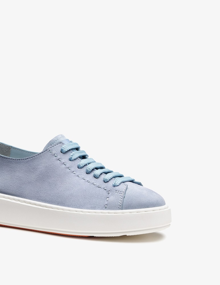 Santoni Light Blue suede sneaker - picture 6 Santoni Light Blue suede sneaker - picture 6