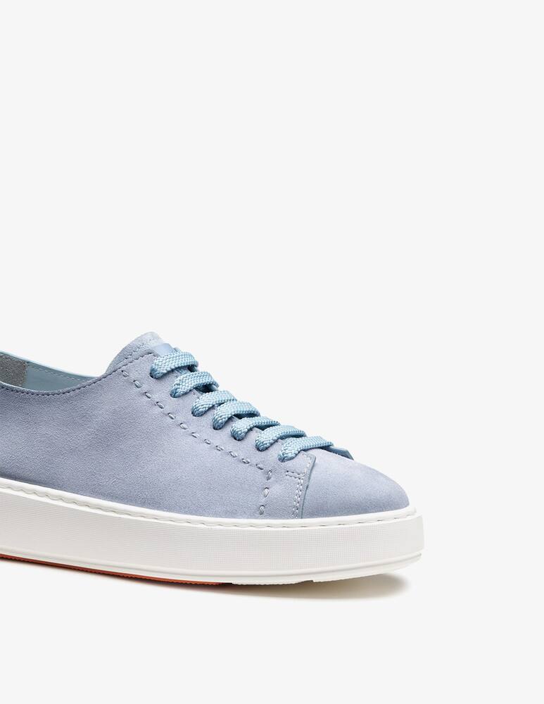 rinascente Santoni Sneaker in suede azzurro chiaro