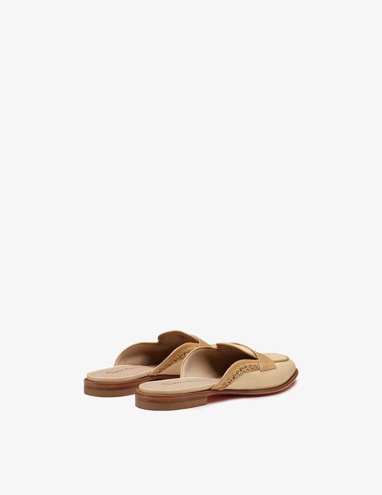 Santoni Mule in pelle e tessuto beige - immagine 3 Santoni Mule in pelle e tessuto beige - immagine 3