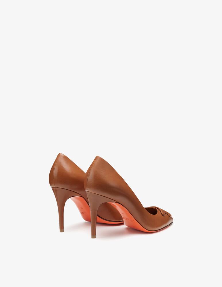 rinascente Santoni Brown leather high-heel Sibille pump