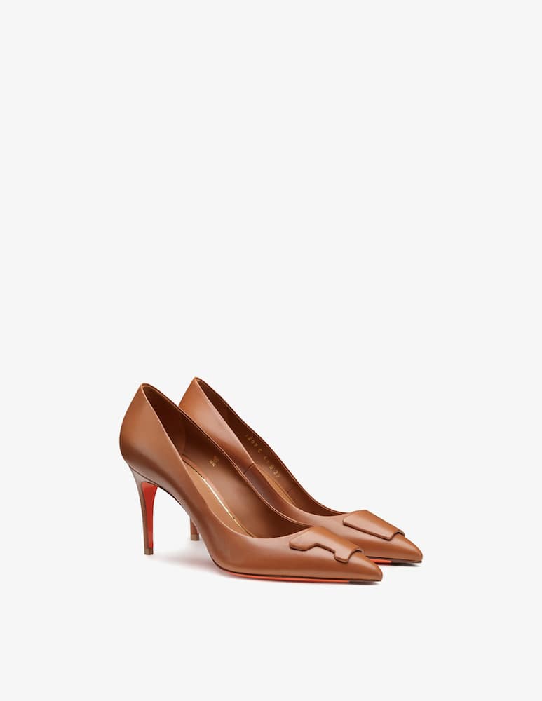 rinascente Santoni Brown leather high-heel Sibille pump
