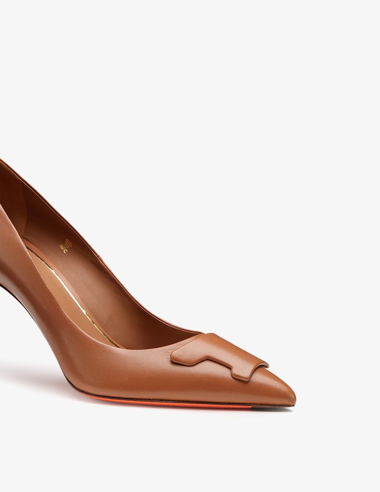 rinascente Santoni Brown leather high-heel Sibille pump