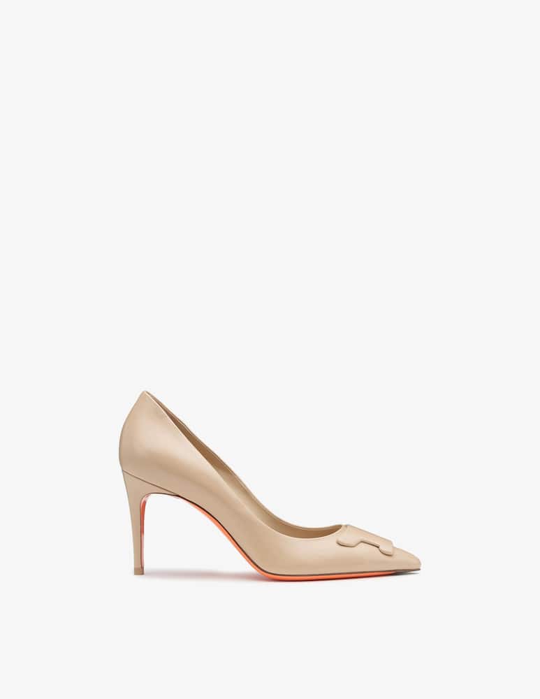 rinascente Santoni Décolleté Sibille con tacco alto in pelle beige