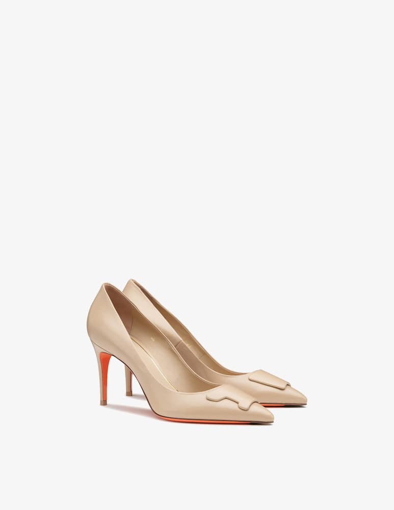 rinascente Santoni Décolleté Sibille con tacco alto in pelle beige